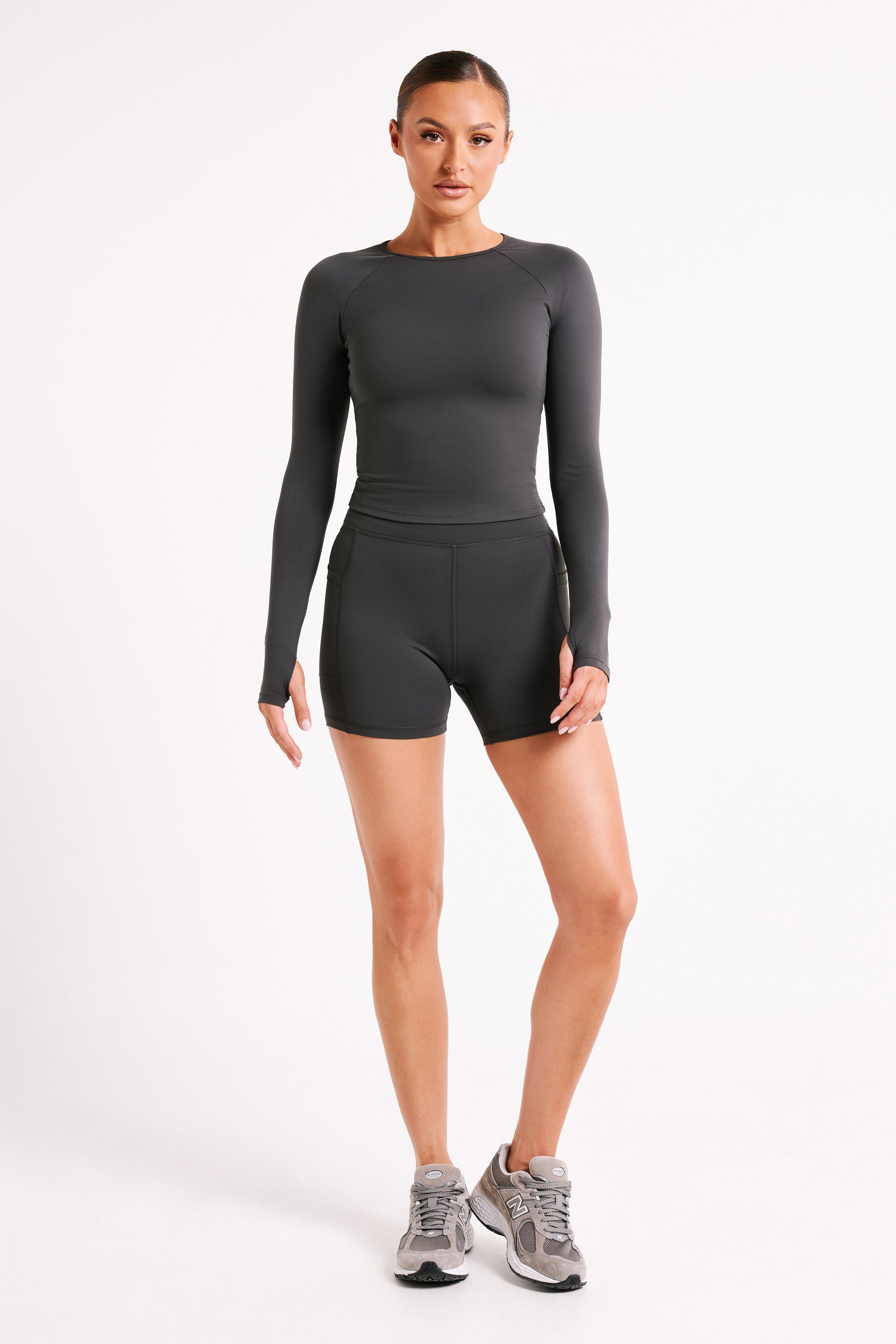 Venus Long Sleeve Top - Charcoal
