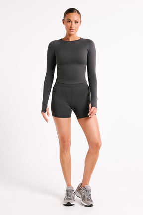 Venus Long Sleeve Top - Charcoal