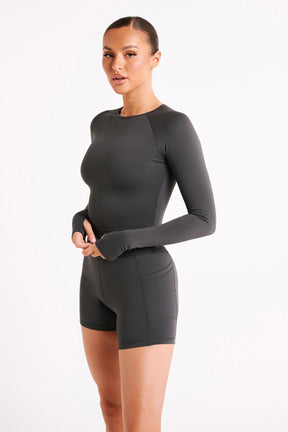 Venus Long Sleeve Top - Charcoal