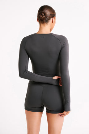 Venus Long Sleeve Top - Charcoal