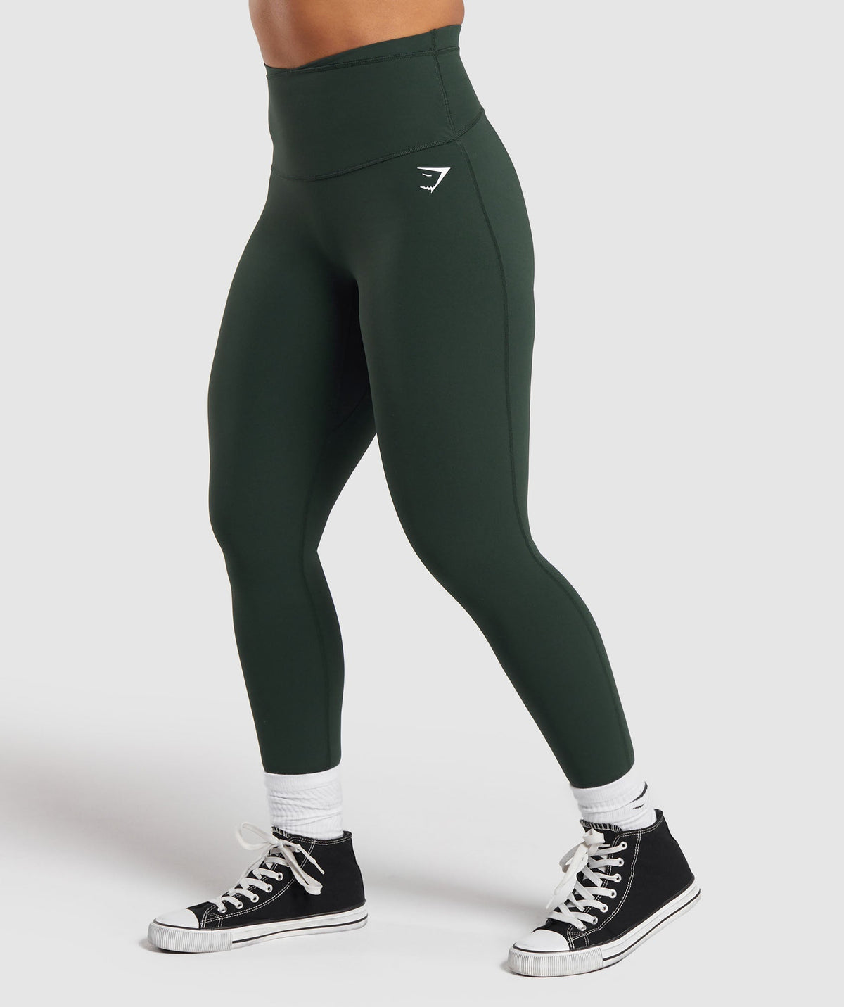 Gymshark Mesh Waistband Leggings - Victory Green