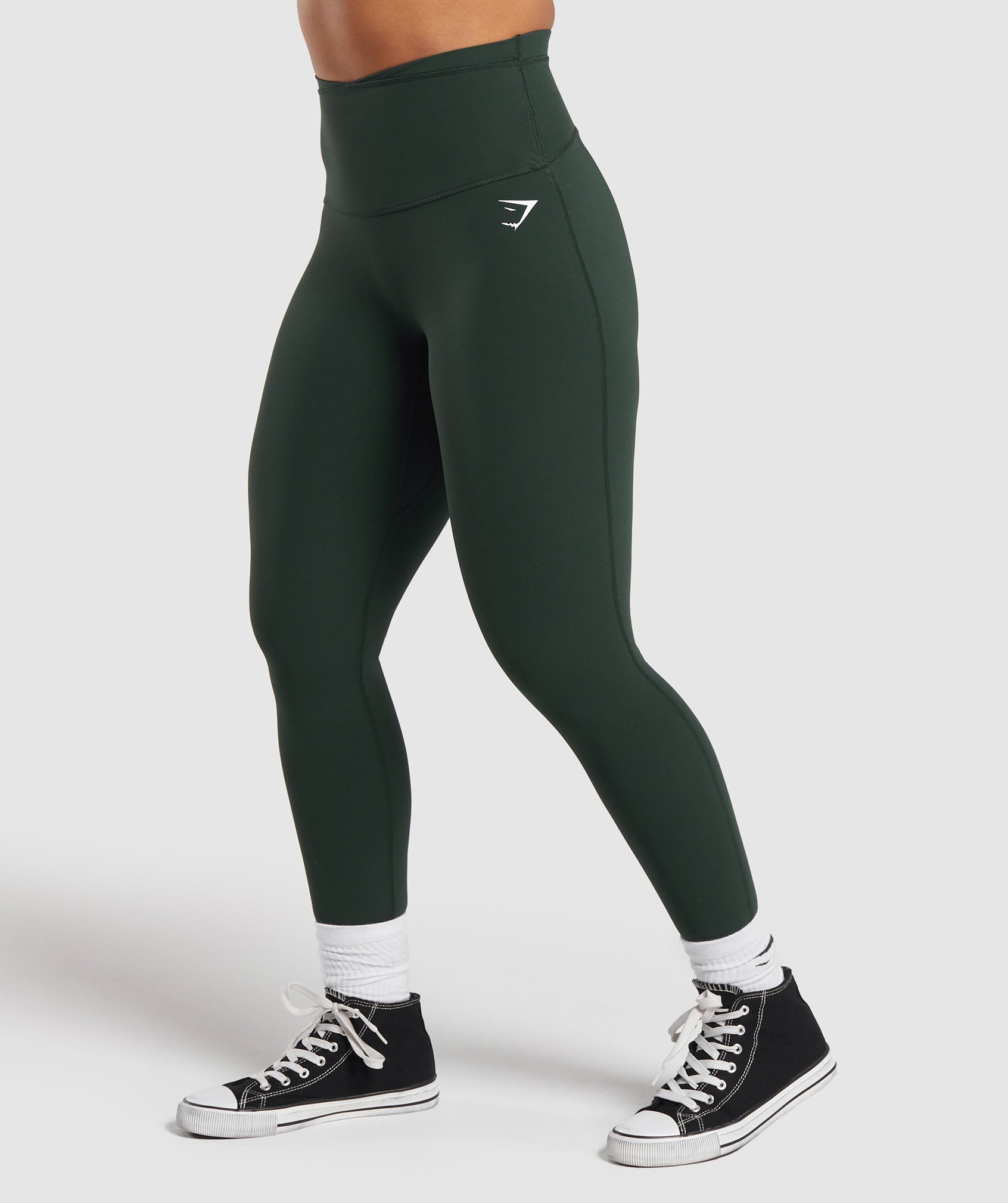 Gymshark Mesh Waistband Leggings - Victory Green