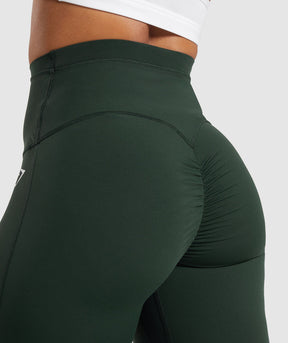 Gymshark Mesh Waistband Leggings - Victory Green
