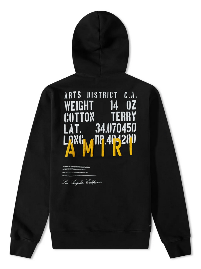 AMIRI MILITARY SPECS STENCIL HOODIE BLACK