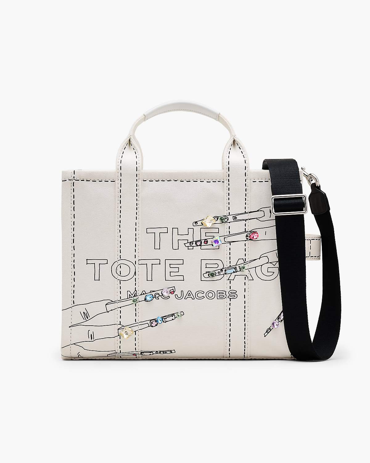 The Trompe L'Oeil Mani Canvas Medium Tote Bag