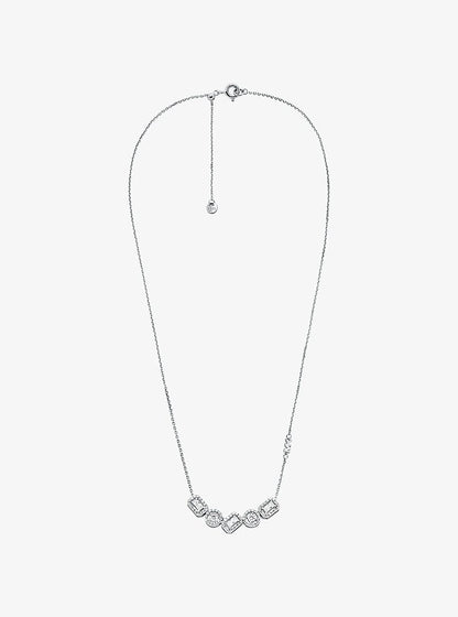 Precious Metal-Plated Sterling Silver Pavé Necklace