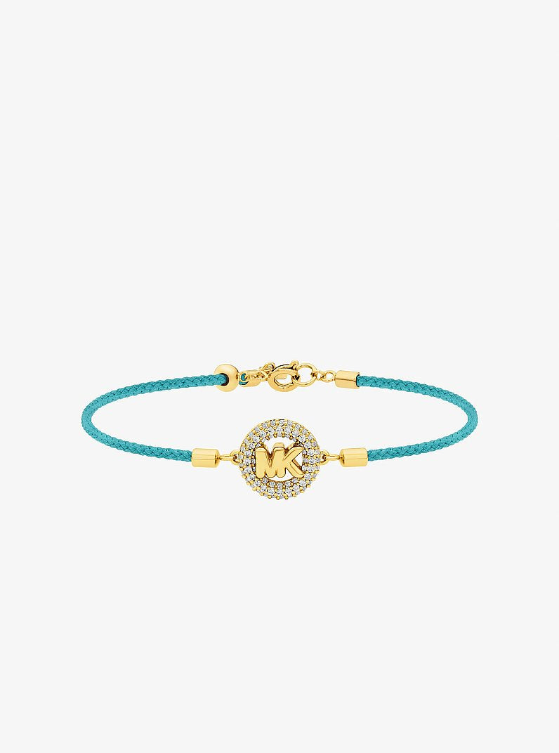 Pavé Gold-Tone Logo Corded Bracelet