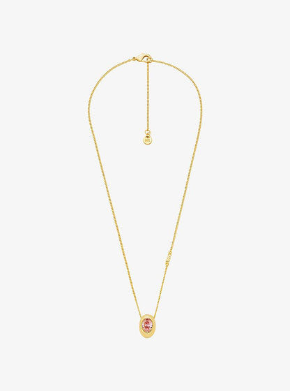 Oval Stone Pendant Necklace