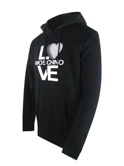 Love Moschino Iconic Bold Logo Black Hoodie
