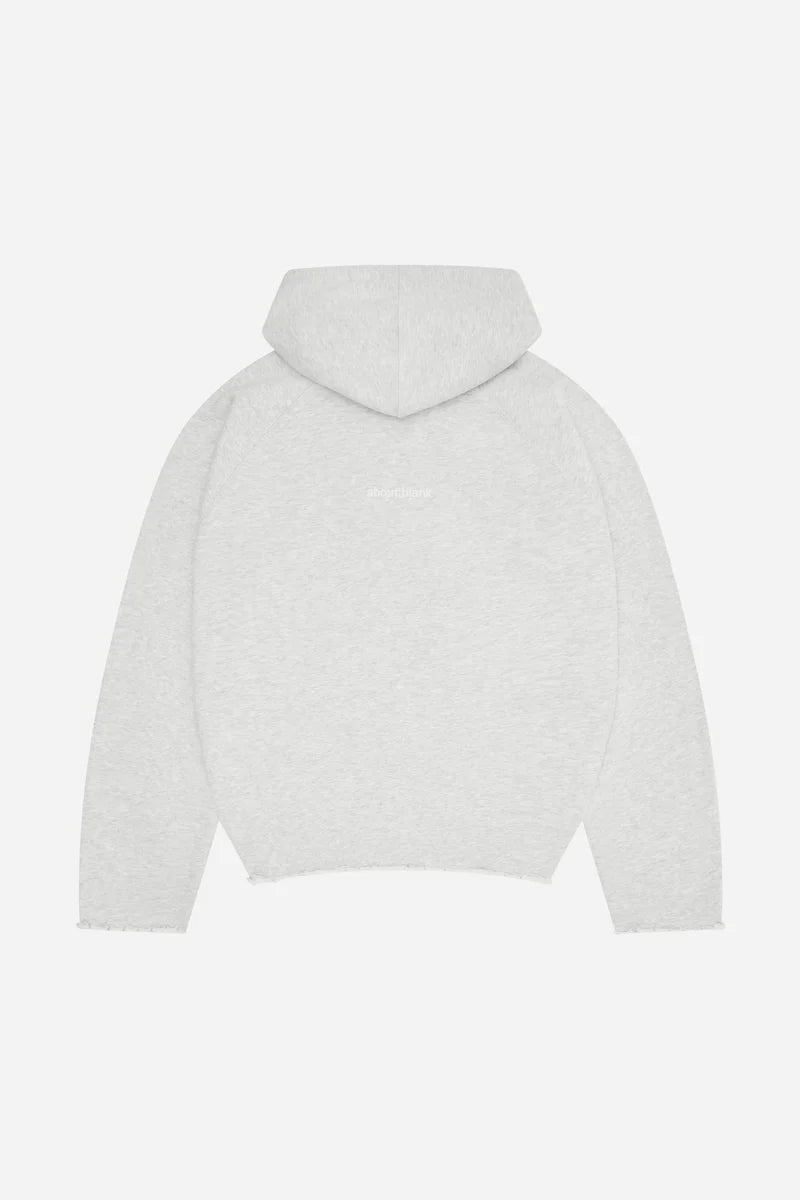 Monogram cut off hoodie - grey marl