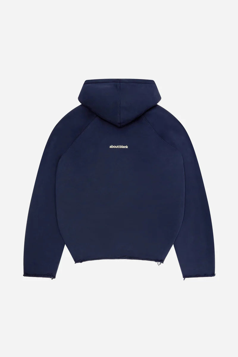 Monogram cut off hoodie - navy
