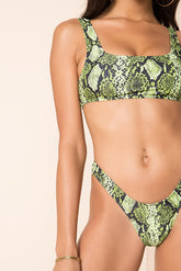 Motel Farida Bikini Bottom in Slime Lime Snake
