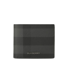 Burberry Grey Motif Checked Wallet