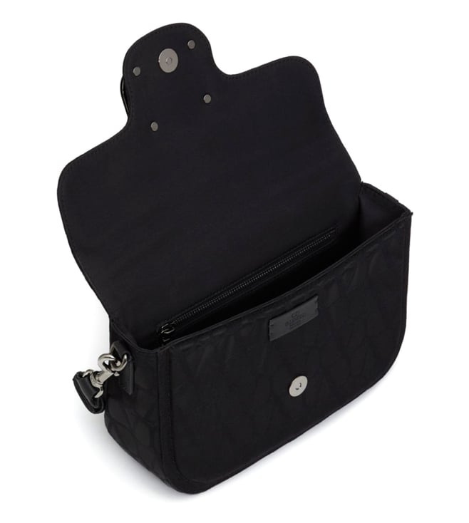 Black V Logo Toile Iconographe Cross Body Bag