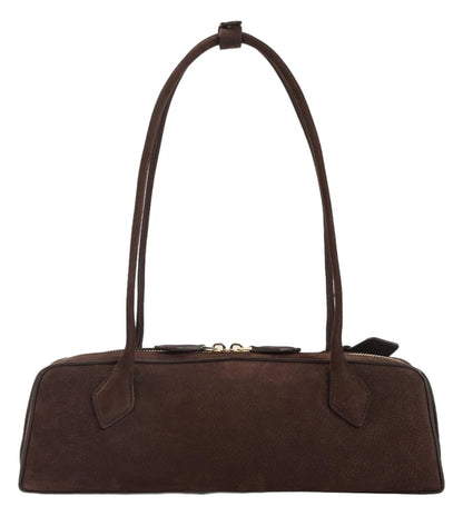 Brown Teckel Textured Leather Shoulder Bag