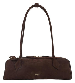 Brown Teckel Textured Leather Shoulder Bag