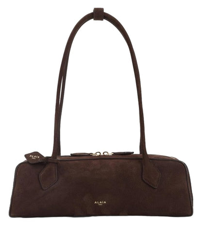 Brown Teckel Textured Leather Shoulder Bag