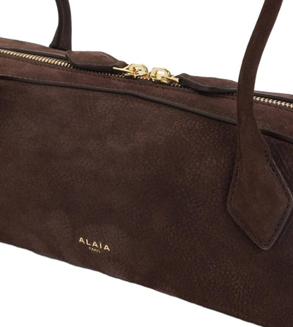 Brown Teckel Textured Leather Shoulder Bag