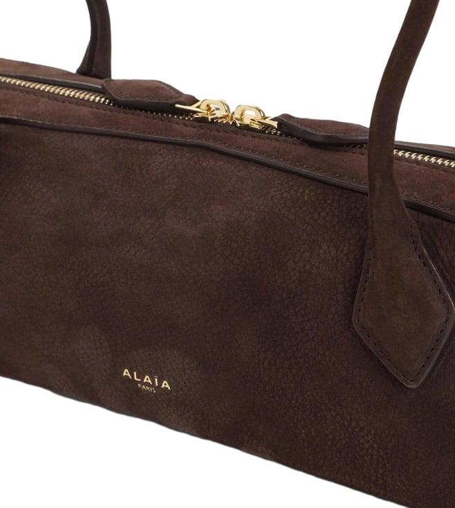 Brown Teckel Textured Leather Shoulder Bag
