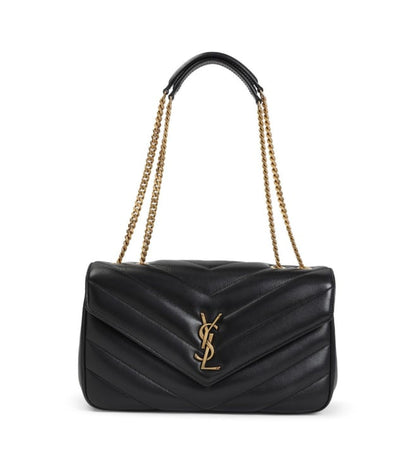 Saint Lauren Black Loulou Quilted Leather Shoulder Bag
