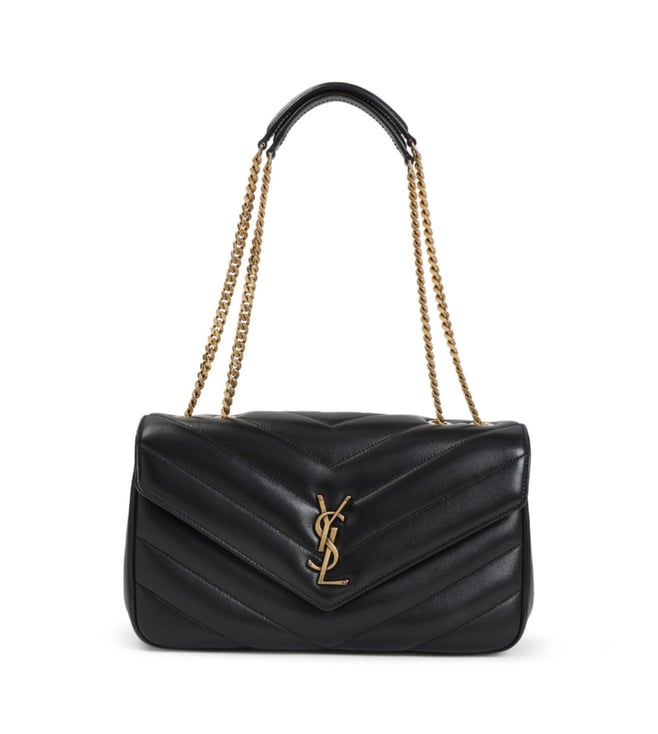 Saint Lauren Black Loulou Quilted Leather Shoulder Bag
