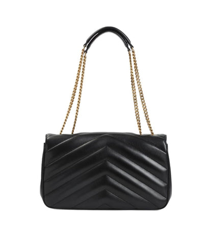 Saint Lauren Black Loulou Quilted Leather Shoulder Bag