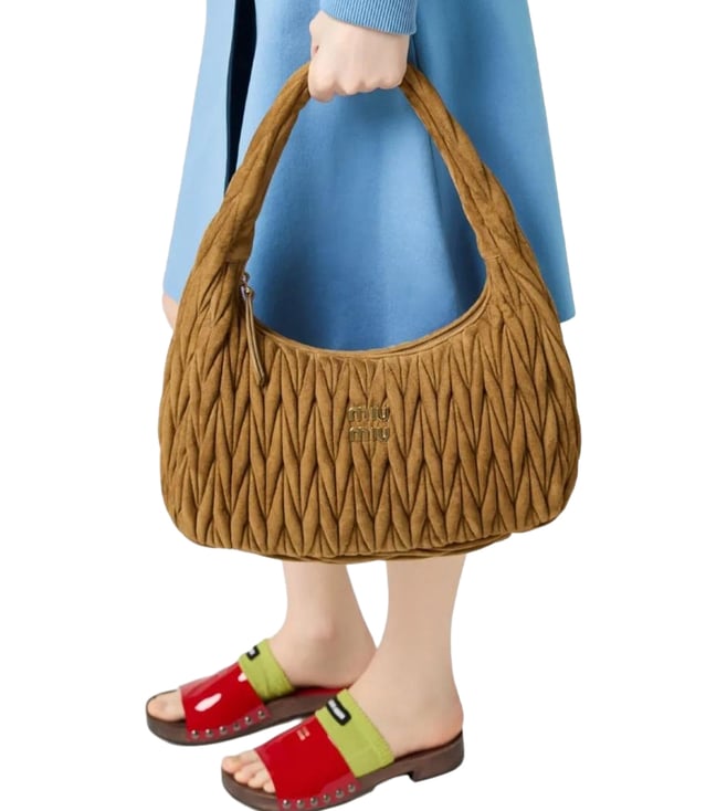 Brown Wander Matelasse Hobo Bag