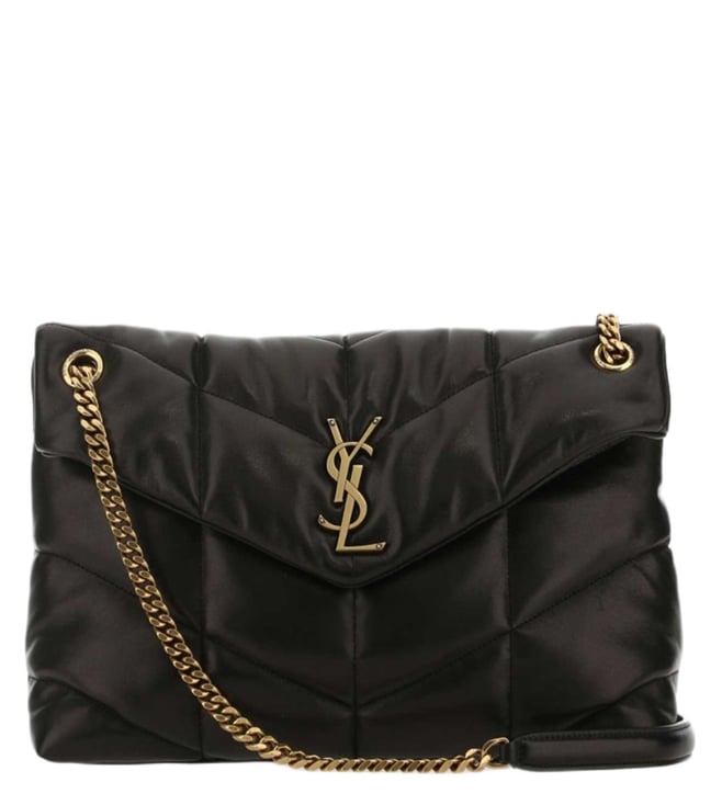 Saint Laurent Black Medium Loulou Puffer Shoulder Bag