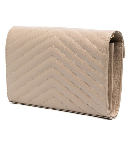 Saint Laurent Beige Quilted Leather chain on Wallet