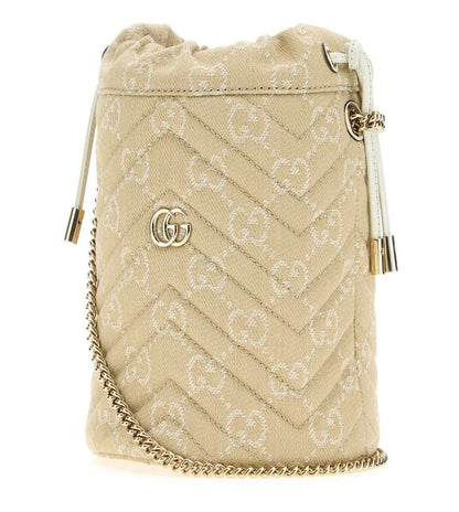 Taupe GG Marmont Small Bucket Bag