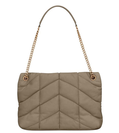 Saint Laurent Taupe Puffer Medium Shoulder Bag