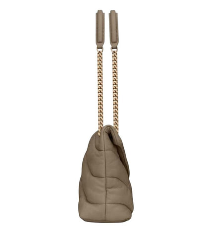 Saint Laurent Taupe Puffer Medium Shoulder Bag