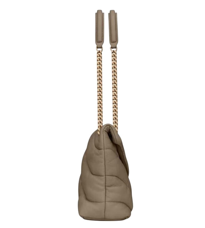 Saint Laurent Taupe Puffer Medium Shoulder Bag