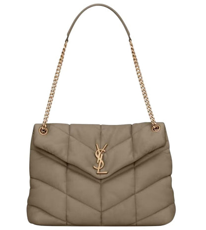 Saint Laurent Taupe Puffer Medium Shoulder Bag