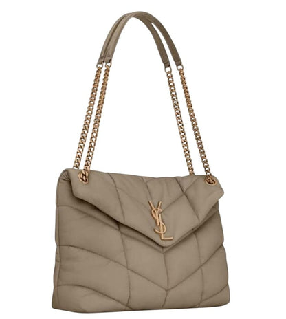 Saint Laurent Taupe Puffer Medium Shoulder Bag