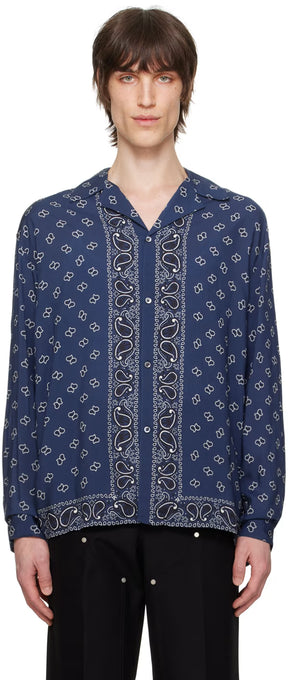 Navy Bowling Shirt