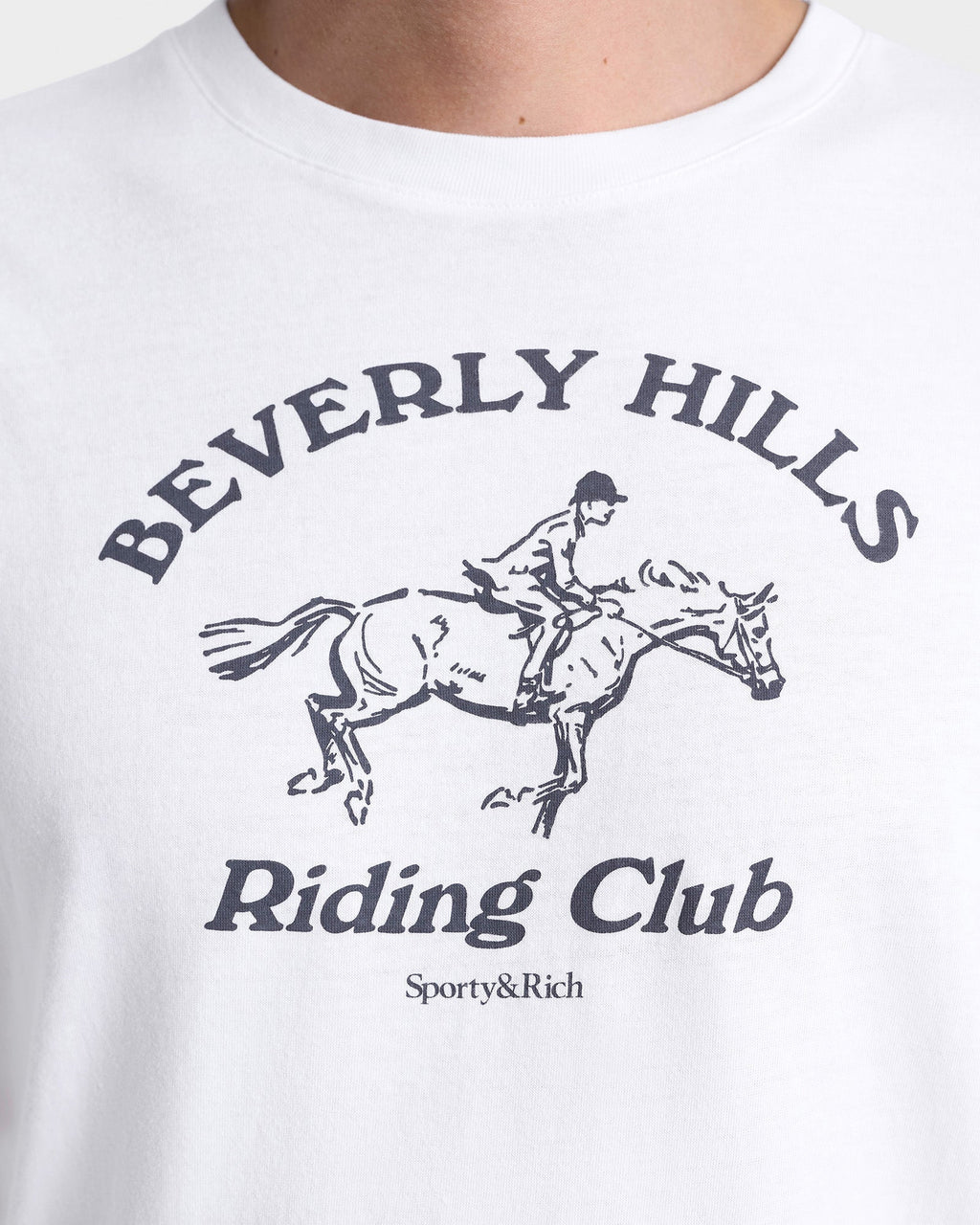 Beverly Hills Riding Club Soft T-Shirt - White/Navy