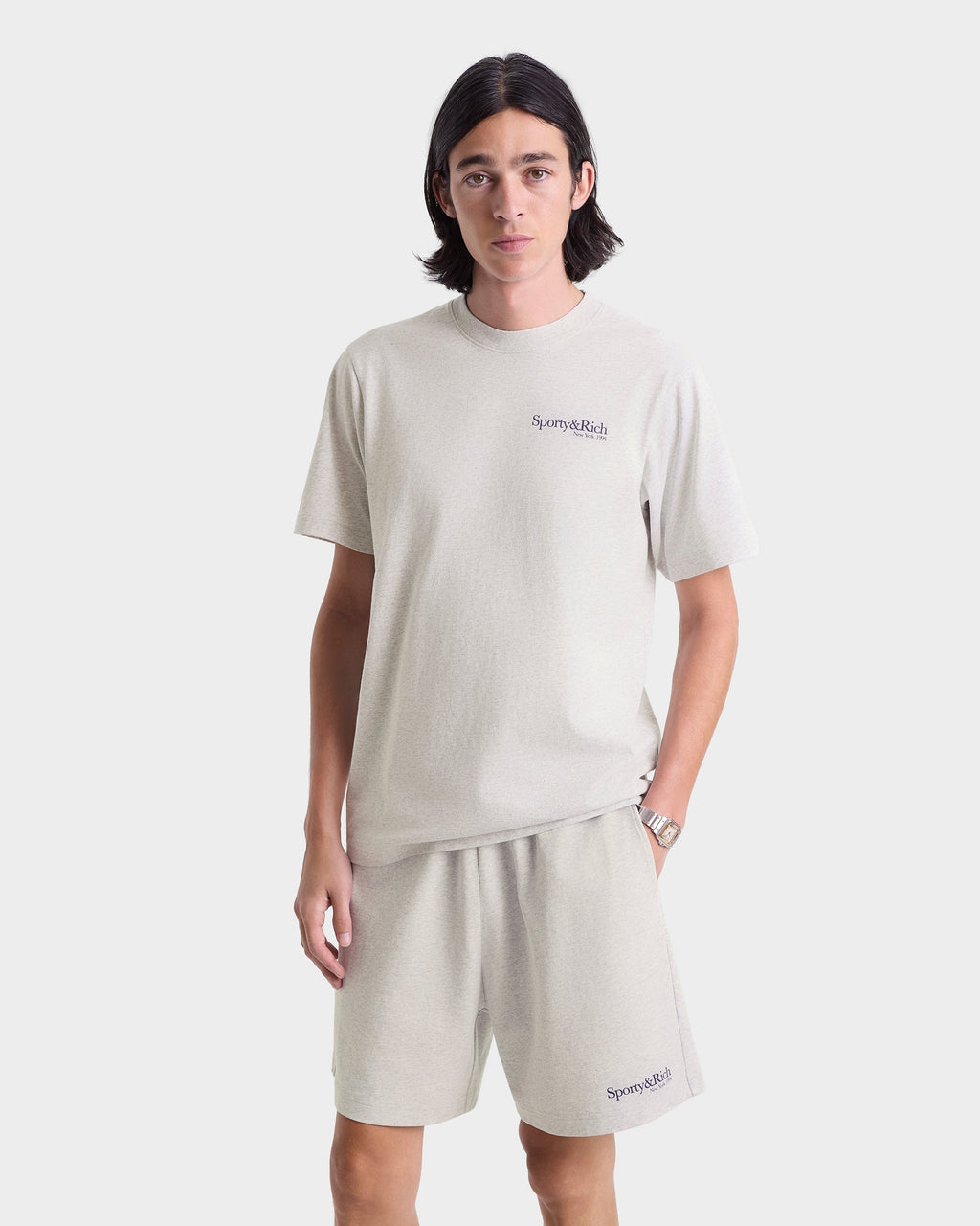 Run Club Gym Short - Heather Gray/Navy