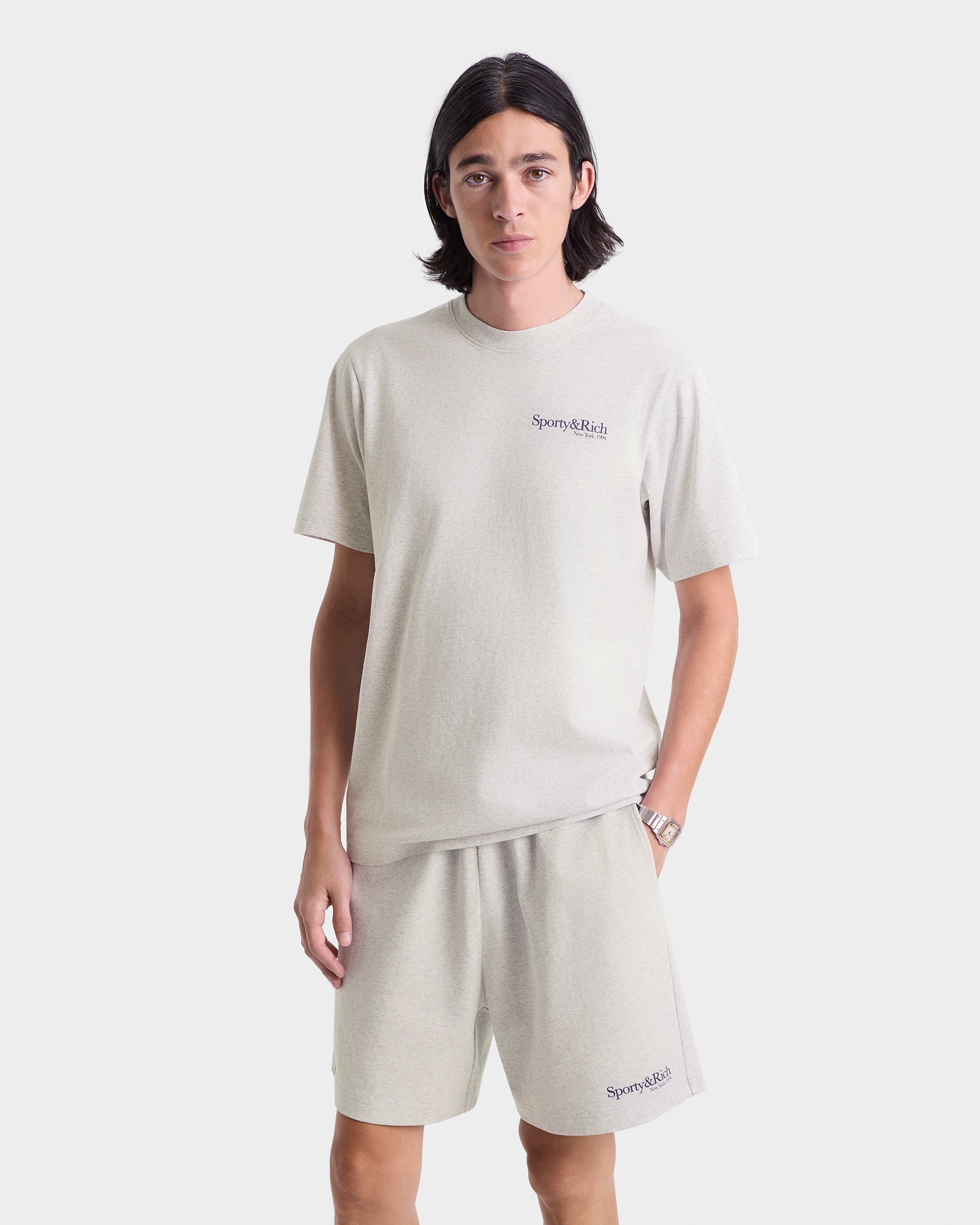 Run Club Gym Short - Heather Gray/Navy