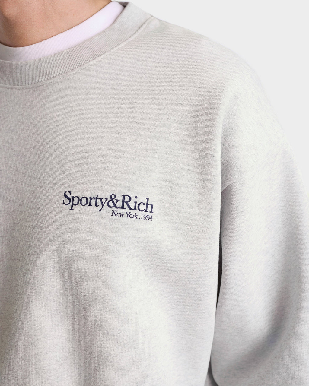 Run Club Crewneck - Heather Gray/Navy