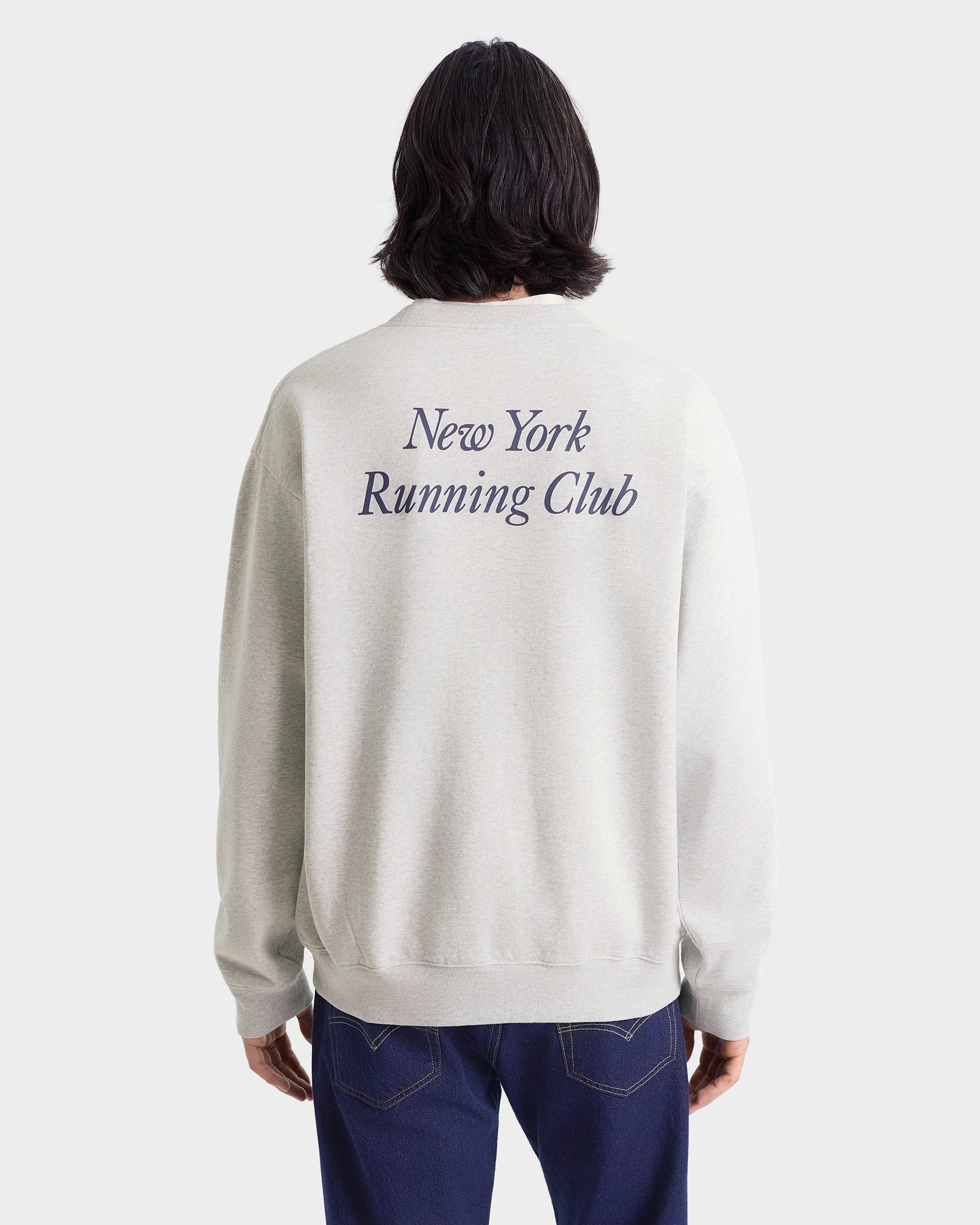 Run Club Crewneck - Heather Gray/Navy