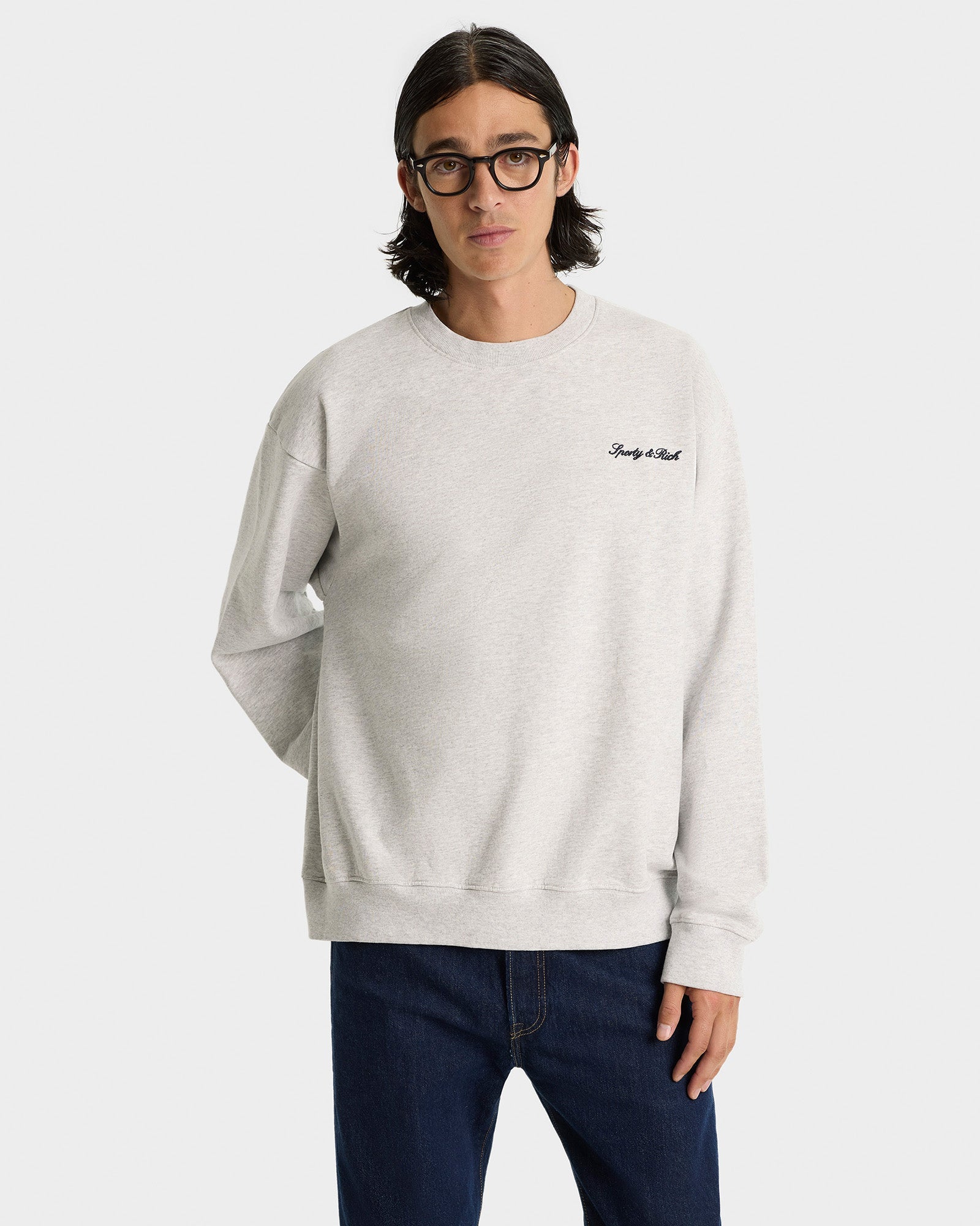 Syracuse Embroidered Crewneck - Heather Gray/Navy