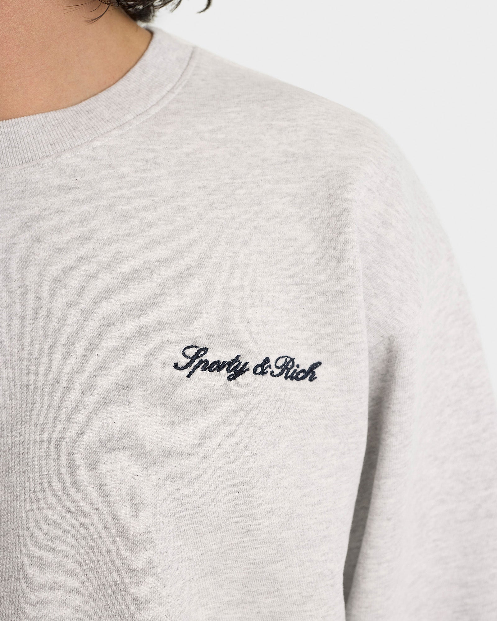 Syracuse Embroidered Crewneck - Heather Gray/Navy