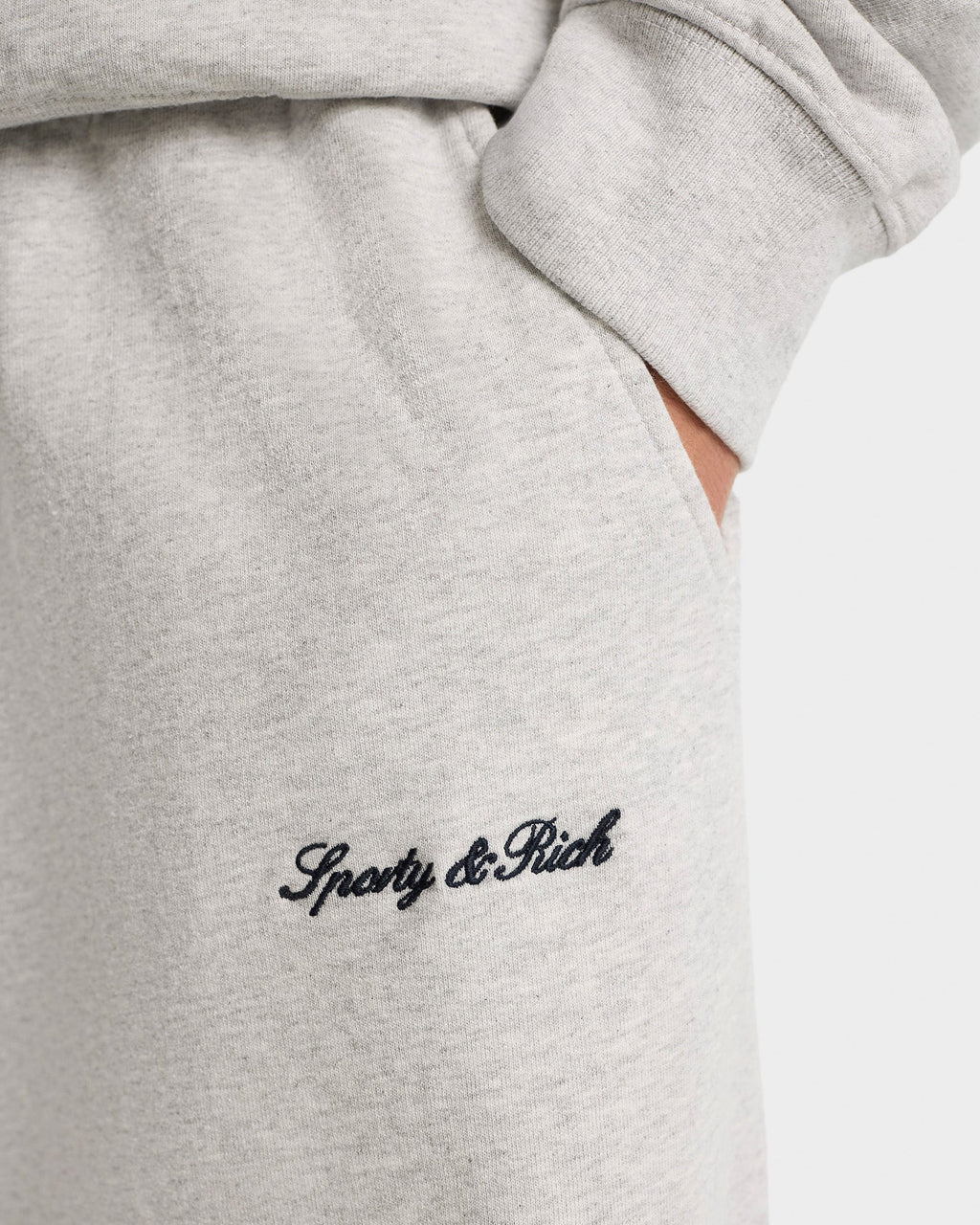 Syracuse Embroidered Wide Sweatpant - Heather Gray/Navy