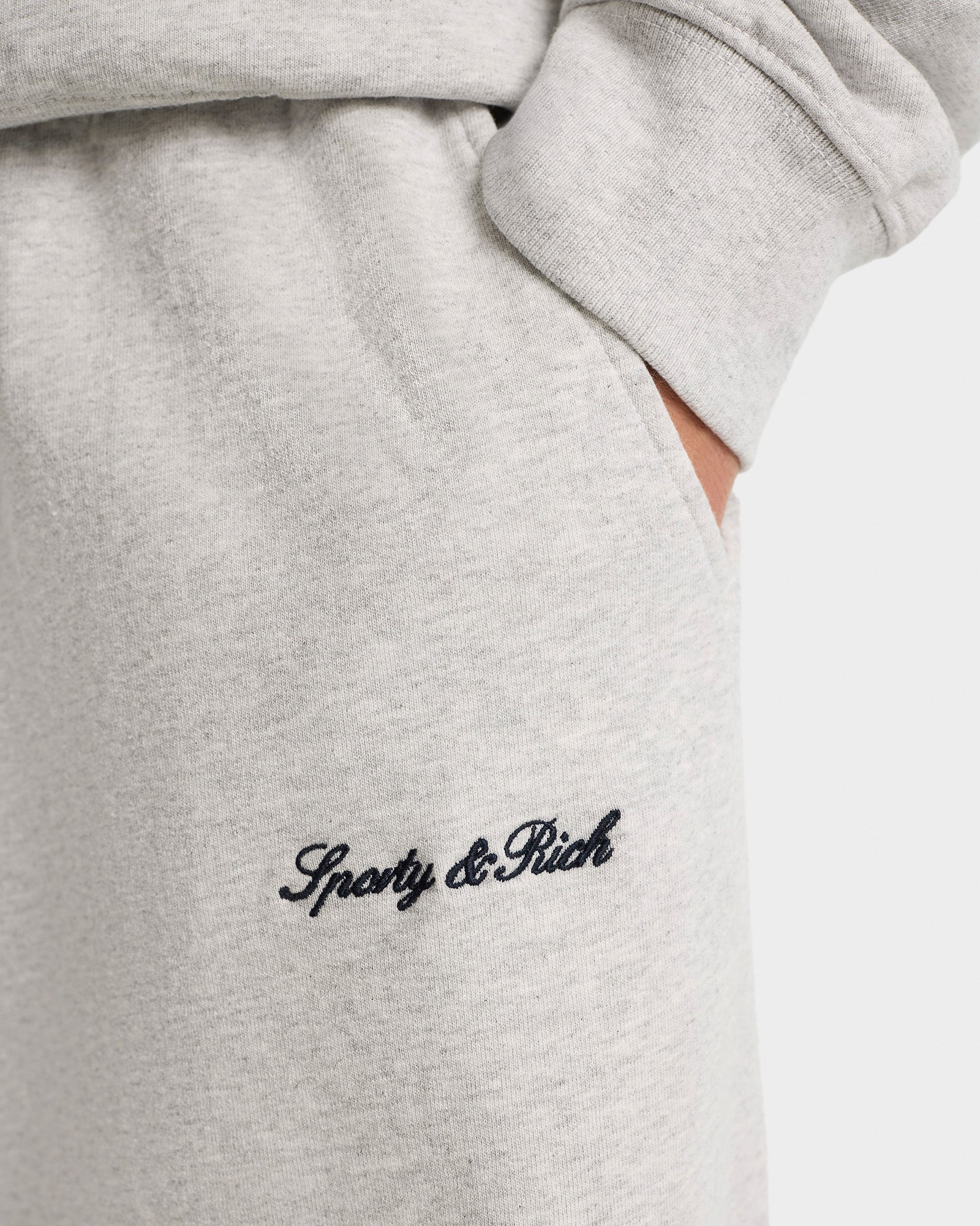 Syracuse Embroidered Wide Sweatpant - Heather Gray/Navy