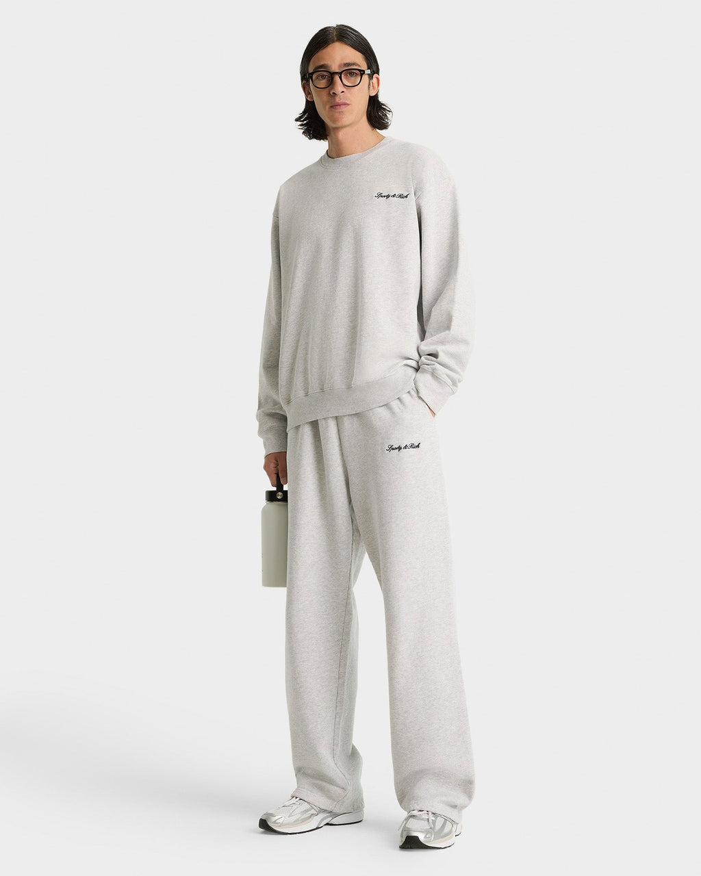 Syracuse Embroidered Wide Sweatpant - Heather Gray/Navy