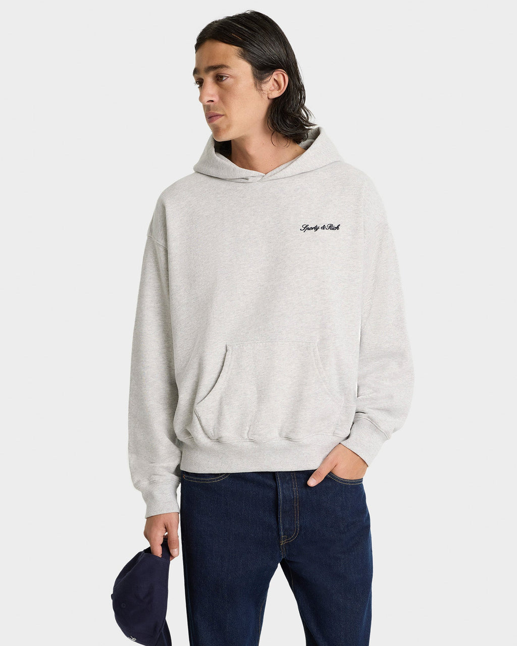 Syracuse Embroidered Hoodie - Heather Gray/Navy