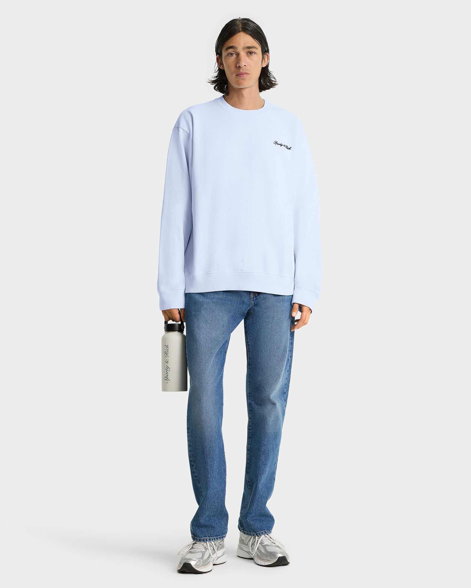 Syracuse Embroidered Crewneck - Ciel/Navy