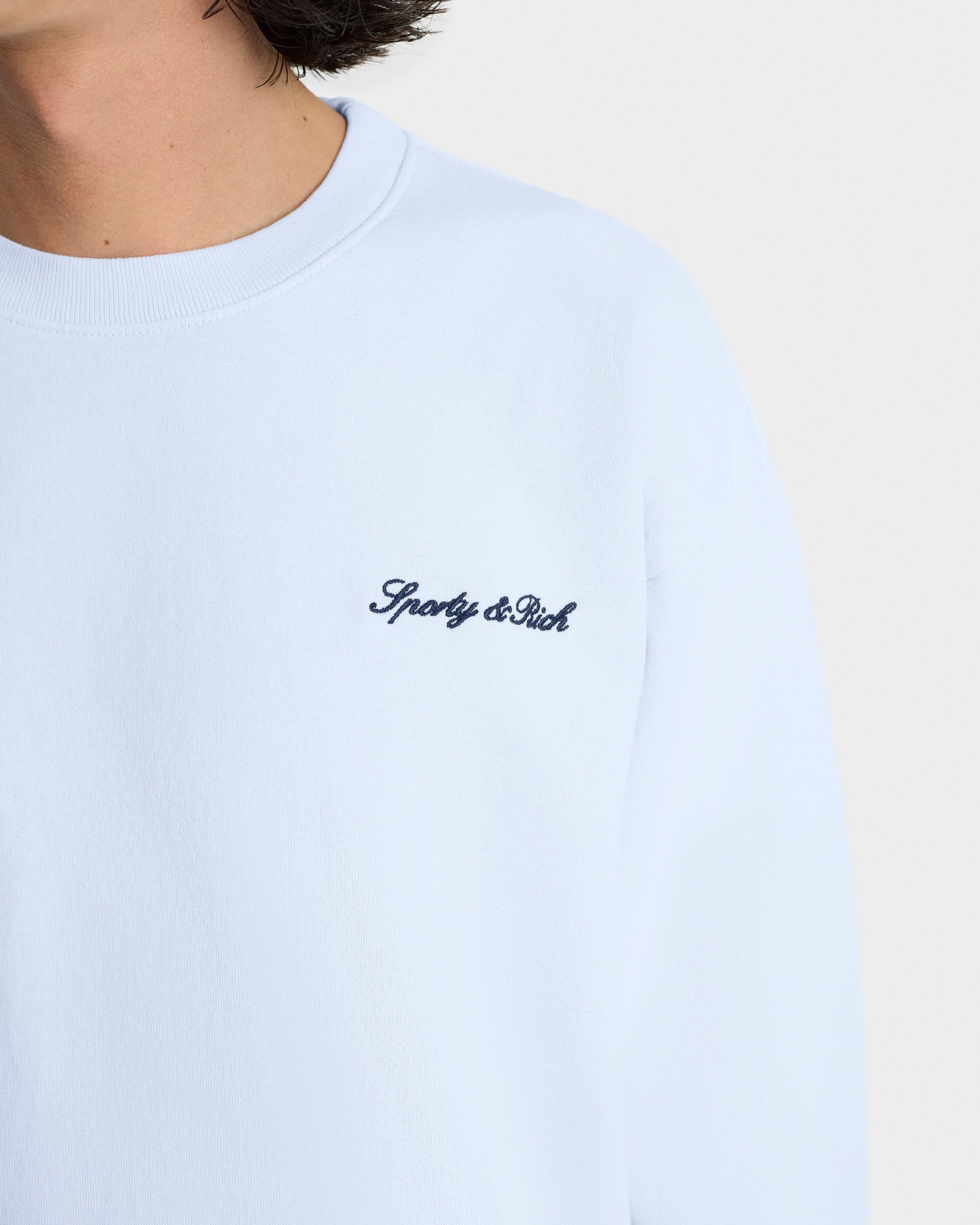 Syracuse Embroidered Crewneck - Ciel/Navy