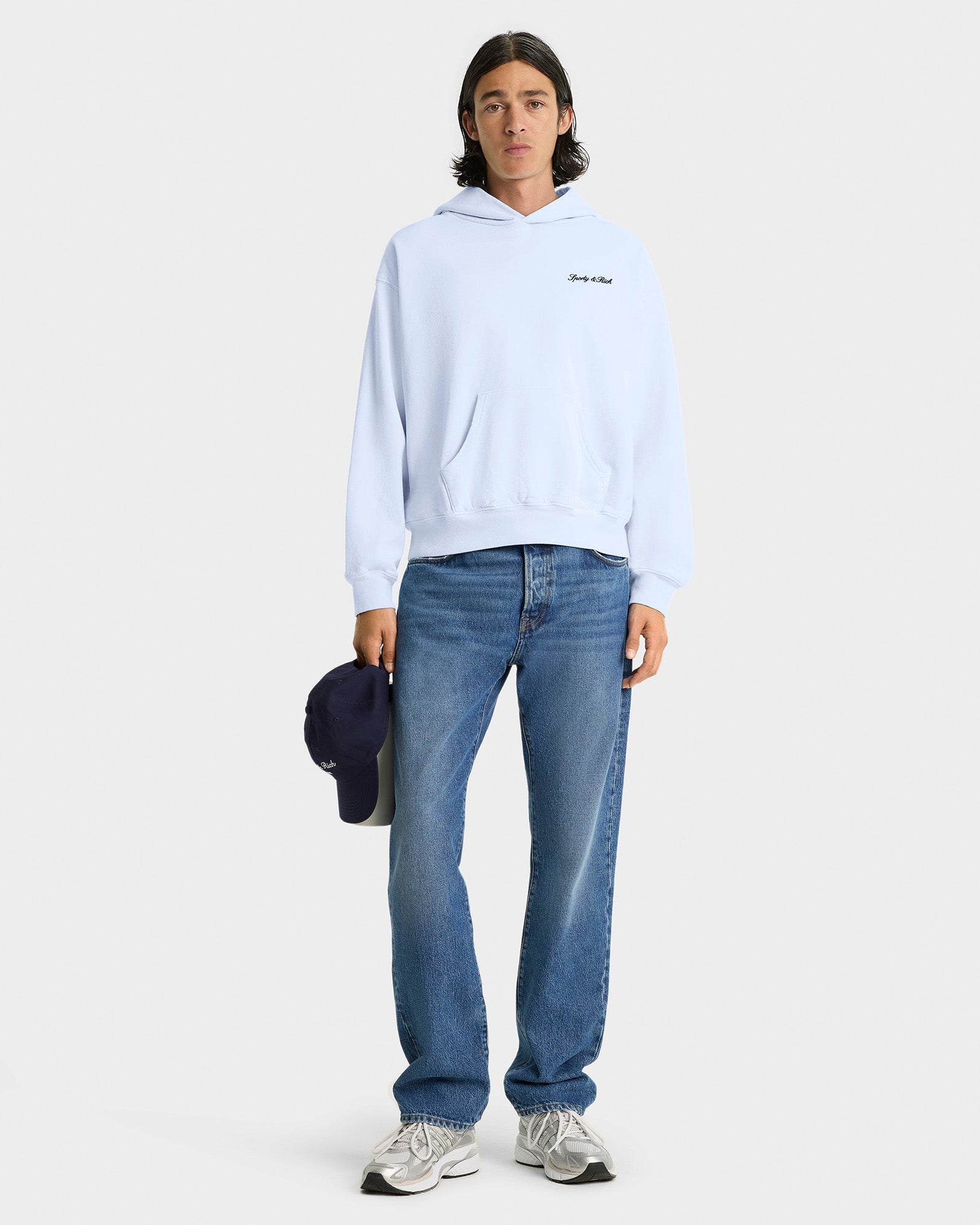 Syracuse Embroidered Hoodie - Ciel/Navy